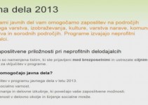 Novo javno povabilo za programe javnih del v letu 2013