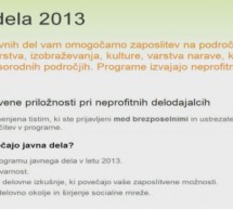 Novo javno povabilo za programe javnih del v letu 2013