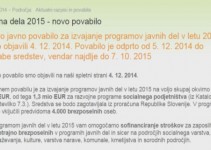 Novo javno povabilo za javna dela v letu 2015