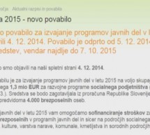 Novo javno povabilo za javna dela v letu 2015