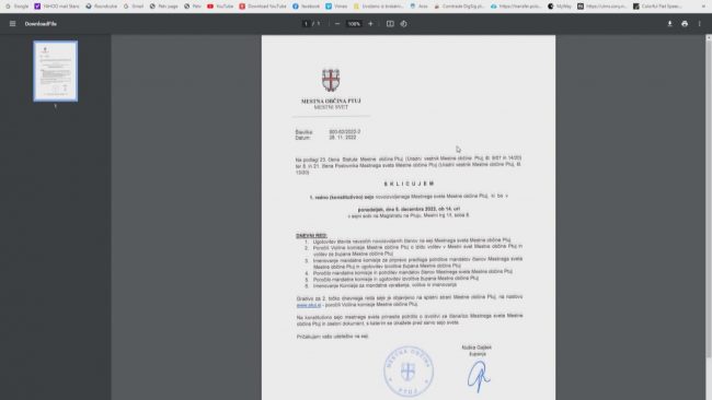 V ponedeljek bo 1. redna konstitutivna seja Mestnega sveta Mestne občine Ptuj