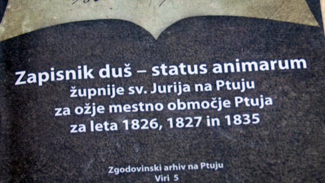 Zapisnik duš župnije svetega Jurija na Ptuju za ožje mestno območje Ptuja za leta 1826, 1827 in 1835