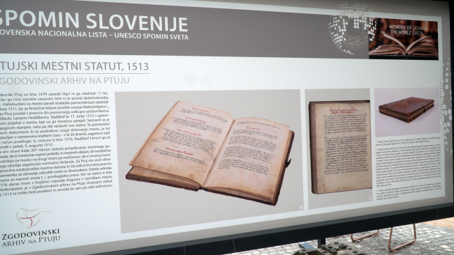 Razstava Spomin Slovenije: Slovenska nacionalna lista – UNESCO Spomin sveta