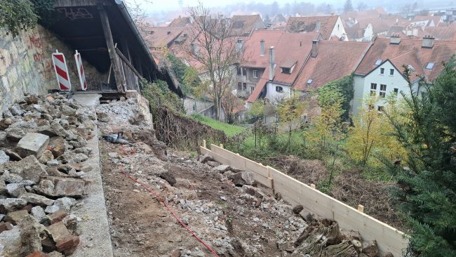 Obnova podpornega zidu