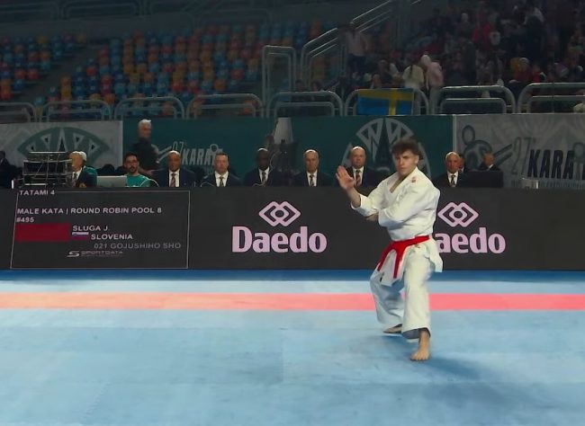 Jure Sluga je tekmoval v katah na svetovnem prvenstvu v karateju