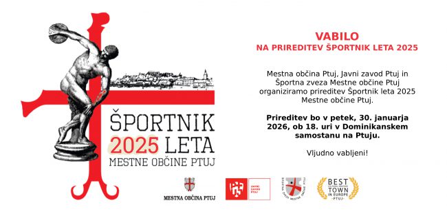 Napoved prireditve Športnik leta 2025 Mestne občine Ptuj